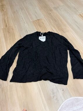 Black V-Neck Lightweight Sweater